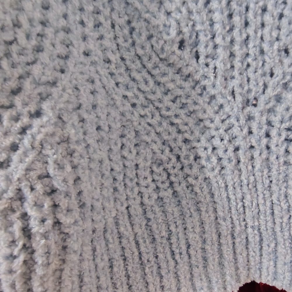 White House Black Market Light Blue Sweater with knitted opening in the front - Picture 5 of 8
